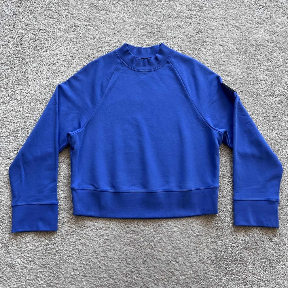 On Running Run On Clouds Sweatshirt Womens M Blue Terry Side Zip Pullon